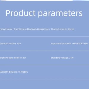 Alternative view of TWS wireless earphones, heavy bass stereo noise reduction for calls